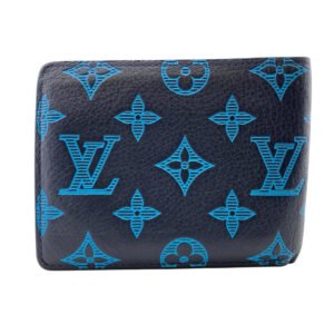 LOUIS VUITTON Bifold Wallet M82323 leather blue Monogram shadow Multipuru | AlmaBagz