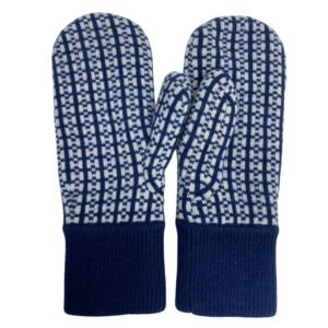 HERMES gloves cashmere Navy Jacquard H S | AlmaBagz