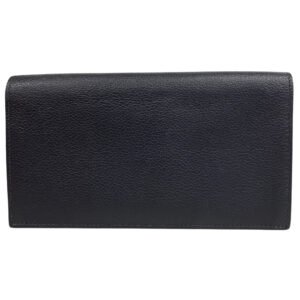 HERMES Long Wallet Purse leather black Citizen twill long | AlmaBagz