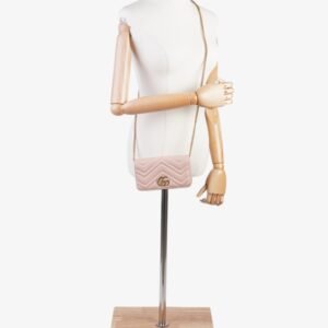 Gucci GG Marmont Pink Calfskin Leather Mini | AlmaBagz
