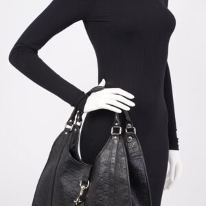Gucci Jackie Black GG Supreme Leather | AlmaBagz