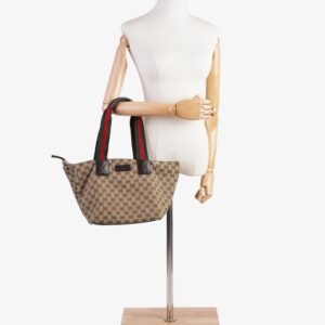 Gucci Web Handle Tote GG Supreme / Red / Green Canvas | AlmaBagz