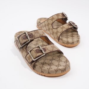 Gucci GG Supreme Monogram Beige Monogram / Brown Canvas EU 41 UK 7 | AlmaBagz
