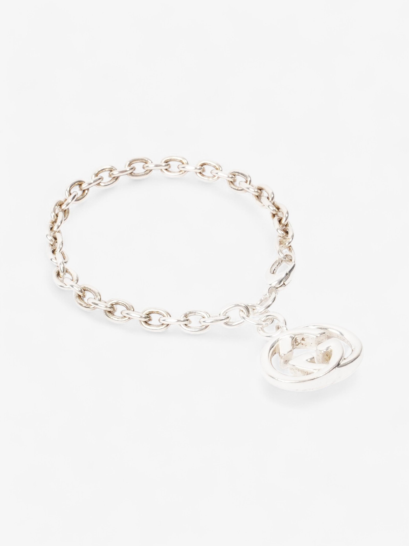 Gucci Interlocking G Chain Bracelet Silver Silver Sterling 17 | AlmaBagz