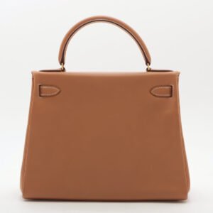 Hermes Kelly 28 Box Calf Gold - V Stamp | AlmaBagz