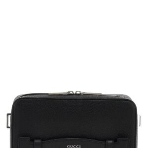 Gucci Men Logo Leather Shoulder Strap | AlmaBagz