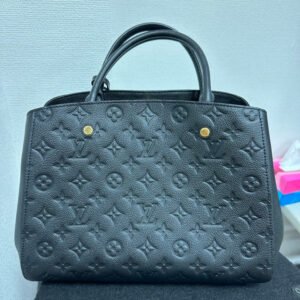 Louis Vuitton Monogram Empreinte Montaigne MM Bag,Black,Leather | AlmaBagz
