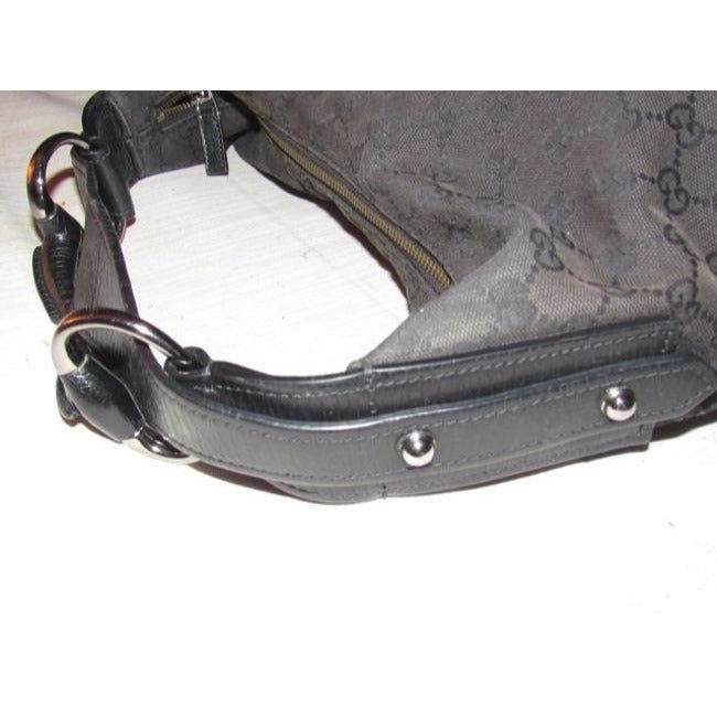 Gucci Vintage Pursesdesigner Purses Black Large G Logo Canvas And Black Leather Leathercanvas Hobo B | AlmaBagz