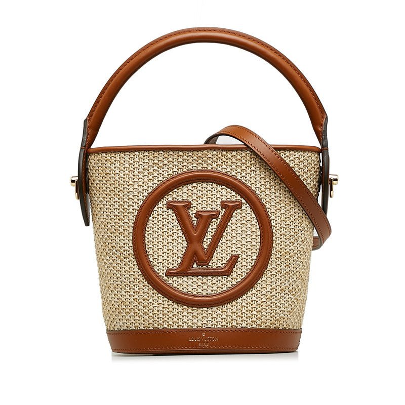 Louis Vuitton Bucket Handbag 2WAY M59962 Natural Brown Leather Raffia Louis Vuitton | AlmaBagz