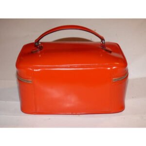Gucci Vintage Reddish Orange Glossy Leather Satchel | AlmaBagz