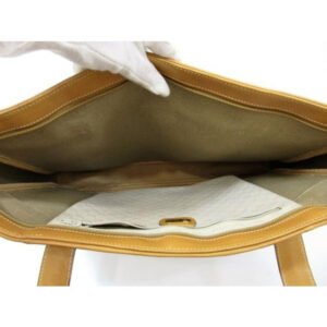 Gucci Vintage Ivory Coated Canvas With Camel Small G Logo Print And Camel Leather | AlmaBagz