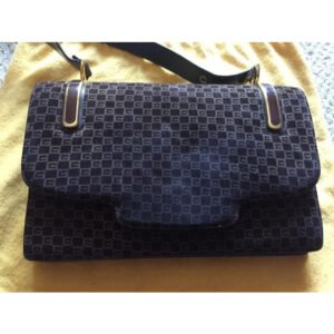 Gucci Vintage Pursesdesigner Purses Square G Logo Print Suede And Leather In Browns Leathersuede Sho | AlmaBagz