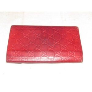 Gucci Deep Red Leather With An Embossed G Print Xl Designer Wallet | AlmaBagz