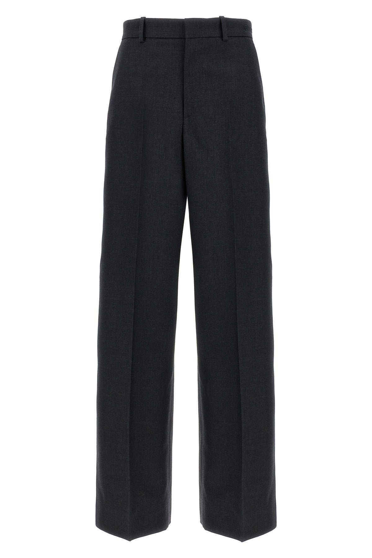 Gucci Women Logo Embroidery Wool Pants | AlmaBagz