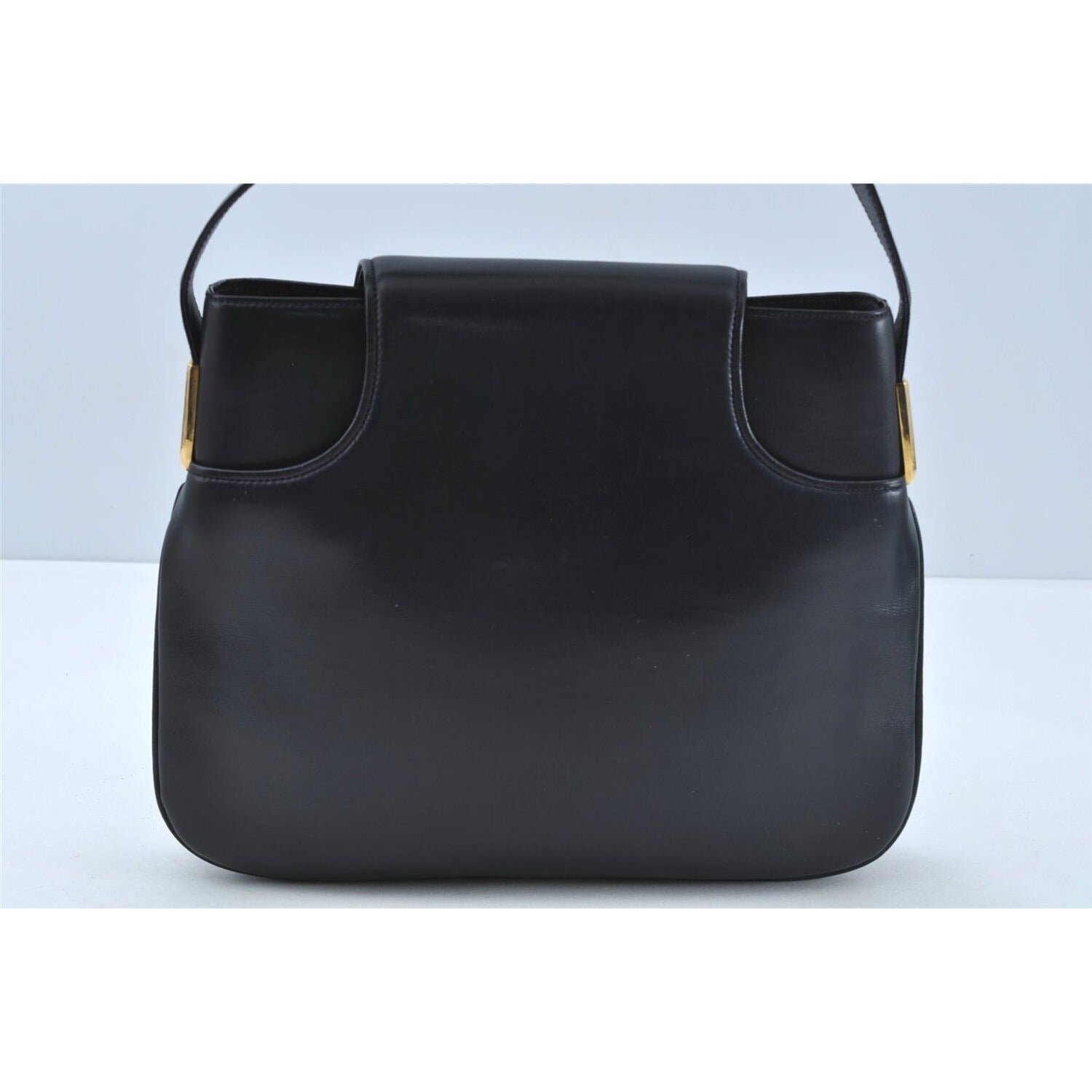 Gucci 1973 navy leather roomy handbag with a gold GG snap | AlmaBagz - Image 11