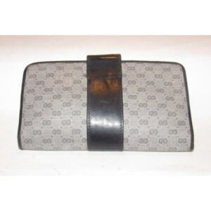 Gucci Blue Small G Logo Print Coated Canvas And Navy Leather With Chrome Accents Vintage Collection | AlmaBagz