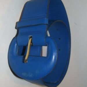 Gucci Cobalt Blue Leather Vintage Belt | AlmaBagz