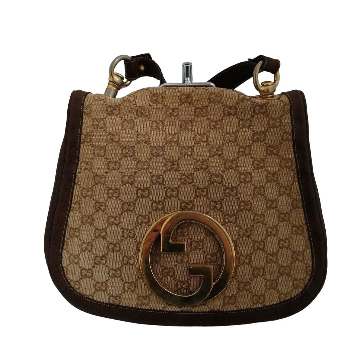 Gucci brown Guccissima print Blondie saddle bag | AlmaBagz