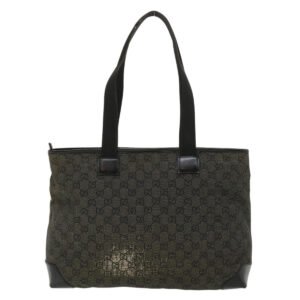GUCCI GG Canvas Tote Bag Black 34339  am3809 | AlmaBagz