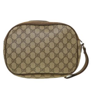 GUCCI GG Canvas Web Sherry Line Clutch Bag Beige Red Green am4114 | AlmaBagz