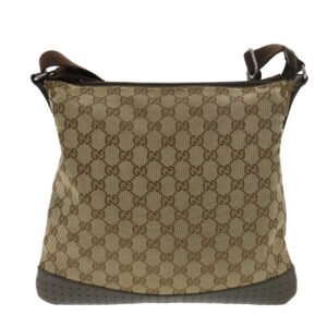 GUCCI GG Canvas Shoulder Bag Beige 145857  am4145 | AlmaBagz