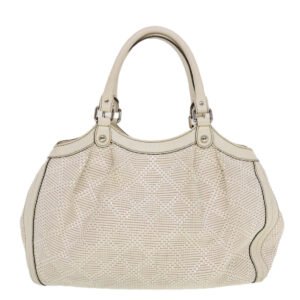 GUCCI Diamante GG Canvas Hand Bag Leather White 211944 am4493 | AlmaBagz