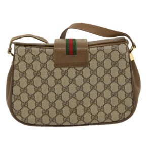 GUCCI Web Sherry Line GG Canvas Shoulder Bag Beige Red Green  ar6721 | AlmaBagz