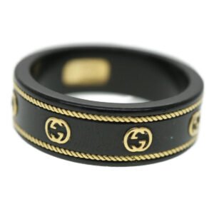 Gucci Interlocking Yg Ring 18K Black | AlmaBagz