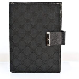 Gucci Gg Canvas Planner Cover Black | AlmaBagz