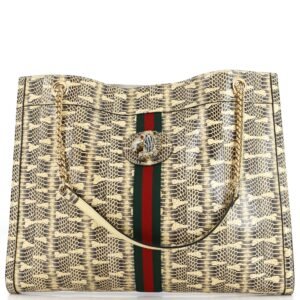 Gucci Rajah Chain Tote Snakeskin Large | AlmaBagz