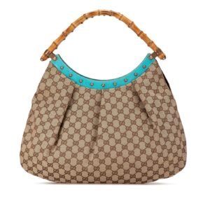 Gucci Gg Bamboo Studded Hobo Brown | AlmaBagz