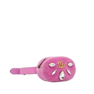 Gucci Gg Marmont Pink Velvet Fabric | AlmaBagz