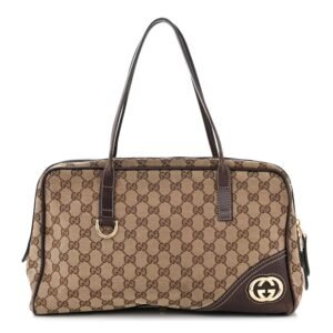 Gucci New Britt Medium Boston Dark Brown | AlmaBagz
