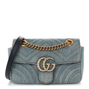 Gucci Denim Matelasse Mini Pearly Gg | AlmaBagz