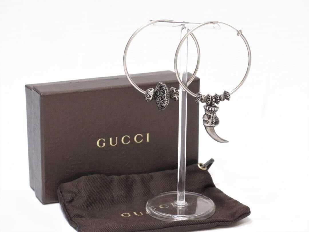 Gucci Hoop Earrings Silver Swing | AlmaBagz
