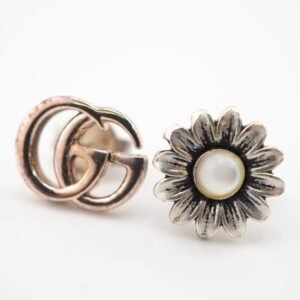 Gucci Silver Flower Motif Earrings | AlmaBagz