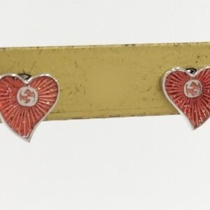 Gucci Earrings Heart Motif Silver Ladies | AlmaBagz