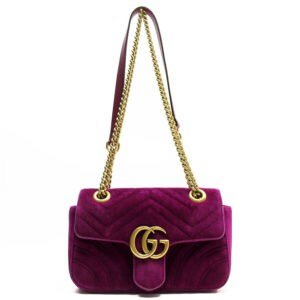 Gucci Shoulder Bag Purple Velvet | AlmaBagz