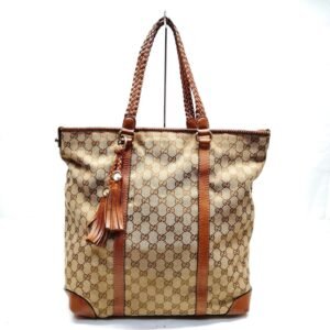 Gucci Hand Bag Brown Canvas | AlmaBagz