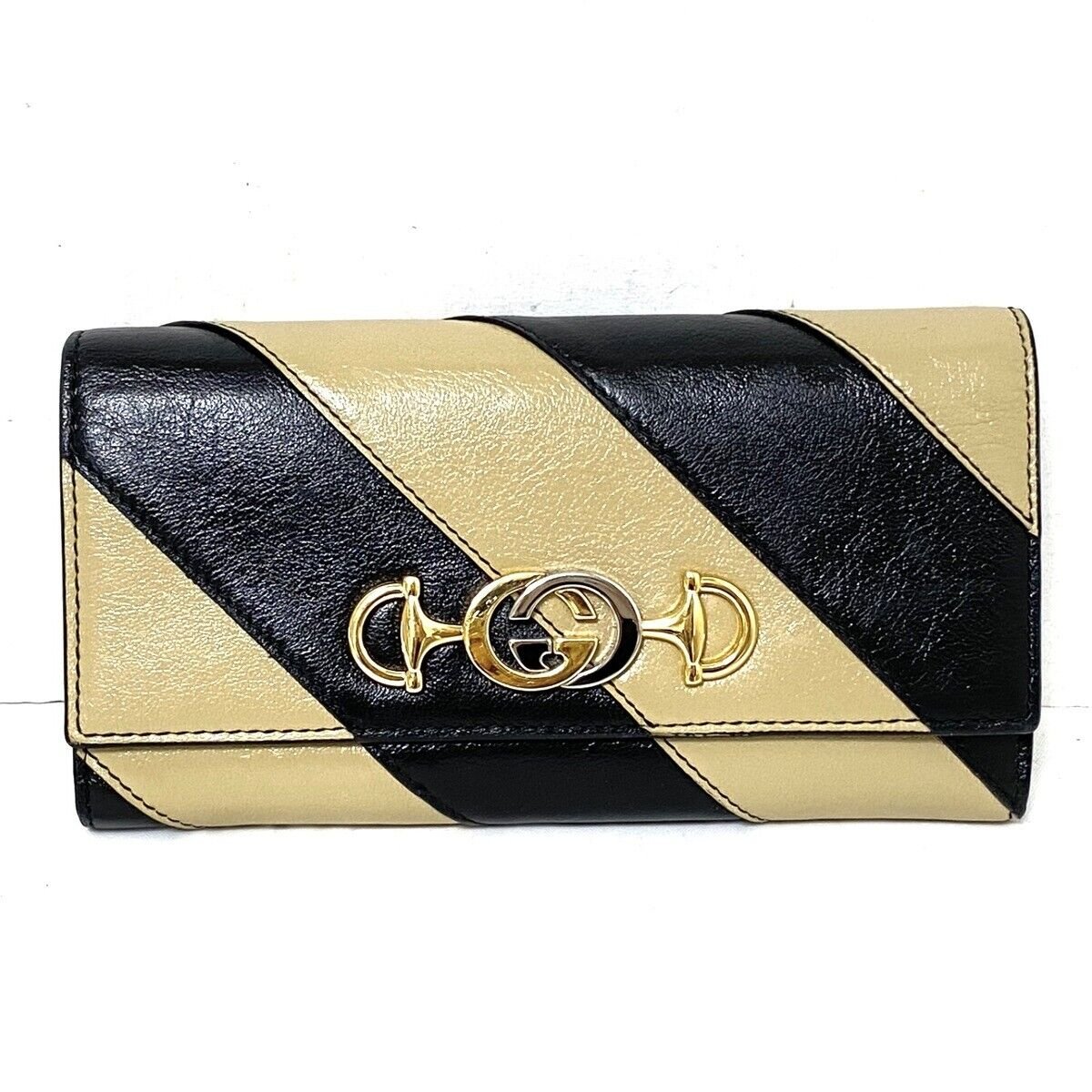 Gucci Zumi Beige Black Leather - | AlmaBagz