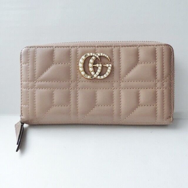 Gucci Gg Marmont Gray Beige Leather | AlmaBagz