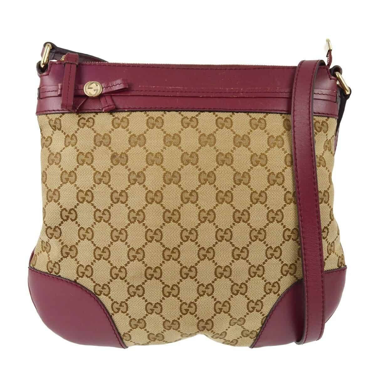 Gucci Beige Bordeaux Gg Crossbody Bag | AlmaBagz