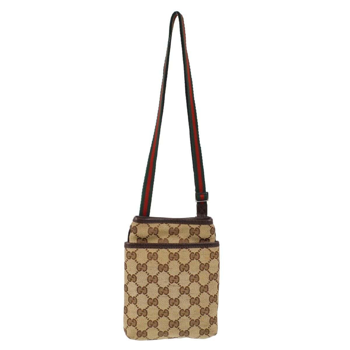 Gucci Beige Brown Sherry Gg Crossbody | AlmaBagz