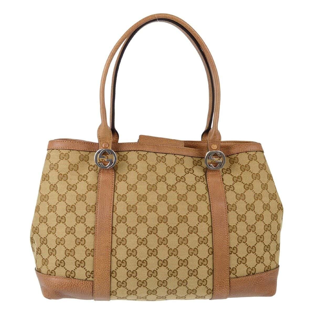Gucci Beige Brown Gg Tote Handbag | AlmaBagz