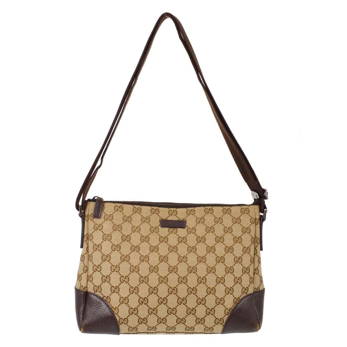 Gucci Beige Brown Gg Shoulder Bag | AlmaBagz