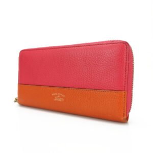 GUCCI Long Wallet Purse 307984 leather Orange Bamboo Women Used | AlmaBagz