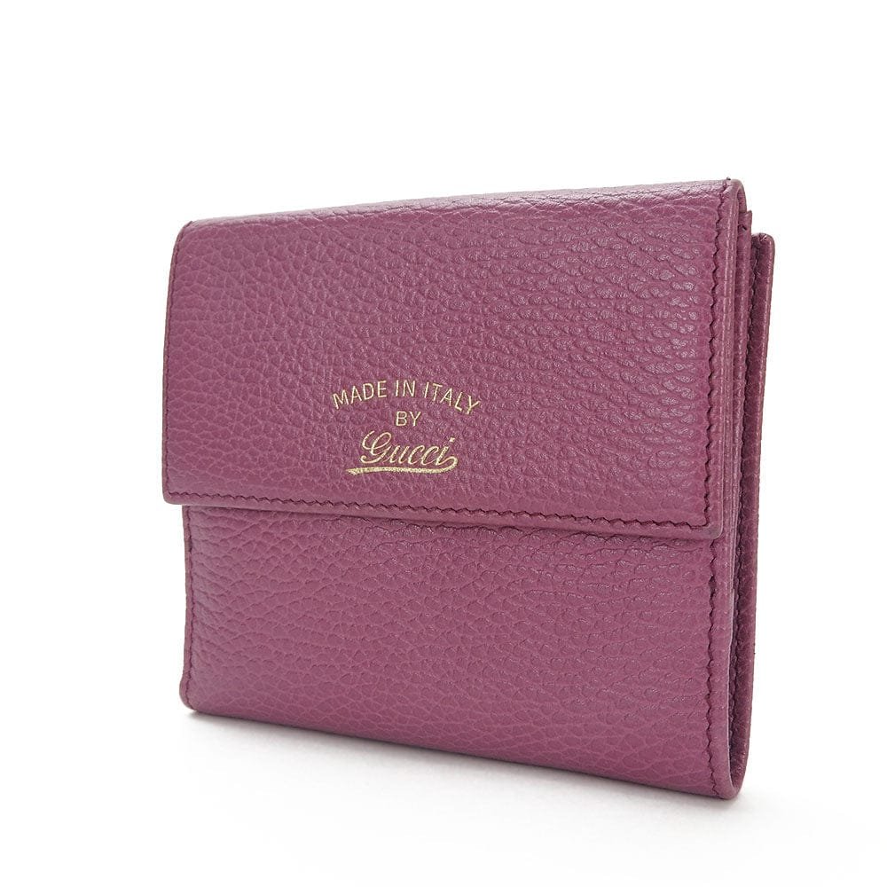 GUCCI Bifold Wallet 368233 leather purple swing Women Used | AlmaBagz