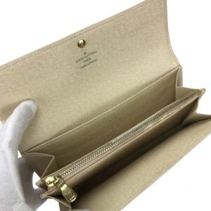 LOUIS VUITTON Long Wallet Purse N61735 Damier Azur white Portefeuille Sara | AlmaBagz