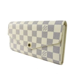 LOUIS VUITTON Long Wallet Purse N63208 Damier Azur white Portefeuille Sarah | AlmaBagz