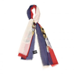Gucci Wool Sylvie Tiger Scarf in Sapphire and Ivory | AlmaBagz